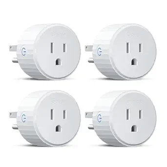 智慧型插頭 WiFi 插頭 適用於 Alexa 和 Google Assistant 的智慧型插座,附定時器和群組控制器,家用 WiFi 插座,無需集線器,ETL 和 FCC 認證,僅限 2.4G WiFi,4 入