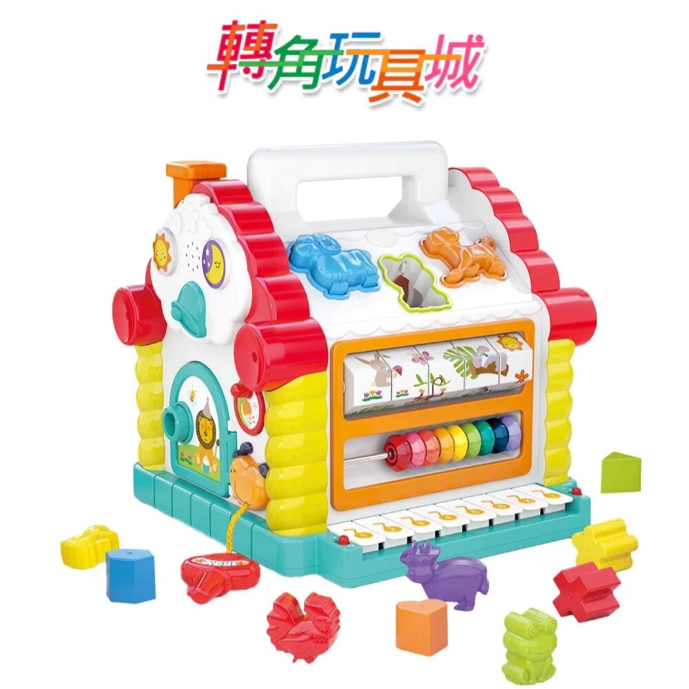 探索音樂屋/形狀積木電子琴週歲禮感統探索啟蒙聲光音樂寶寶嬰幼兒玩具/轉角