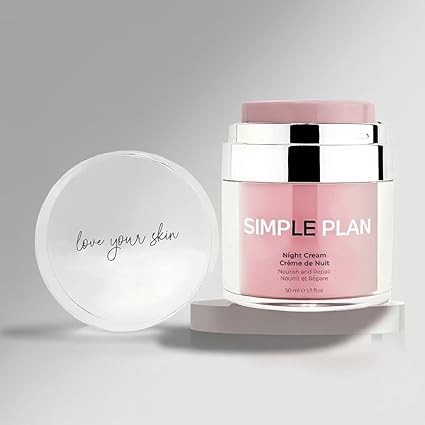 PLAN Hydrating Night Cream with Ceramides & Hyaluronic Acid, Anti-Aging Face Moisturizer for Dry & Sensitive Skin, Nourishing Overnight Face Cream for Women & Men, 50 ml