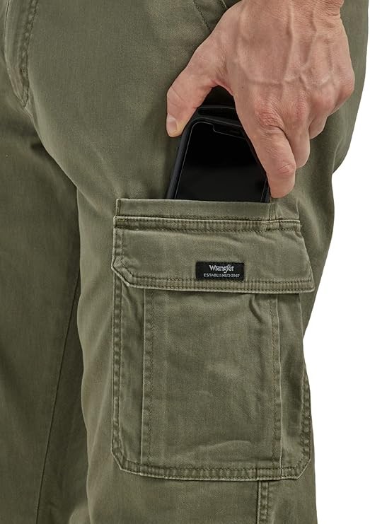 Wrangler Authentics Mens Relaxed Fit Stretch Cargo Pant