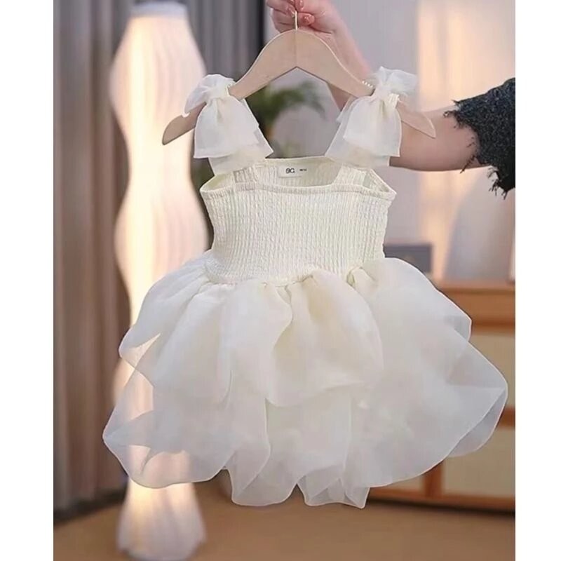 女童夏季新品兒童裙子小女孩吊帶蓬蓬裙連衣裙寶寶公主裙禮服100碼