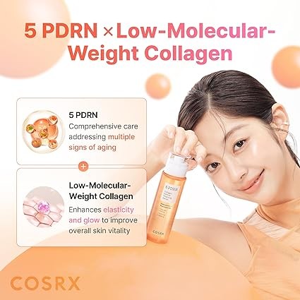 5 PDRN 膠原蛋白強效活膚精華 - 韓國精華液,適用於肌膚緊緻和發光,含鮭魚 DNA、雪梅花、乳酸桿菌 PDRN 和膠原蛋白,韓國護膚品(3.38 液體盎司)