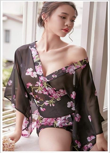 和服內衣女性印花連衣裙睡衣角色扮演內衣套裝性感