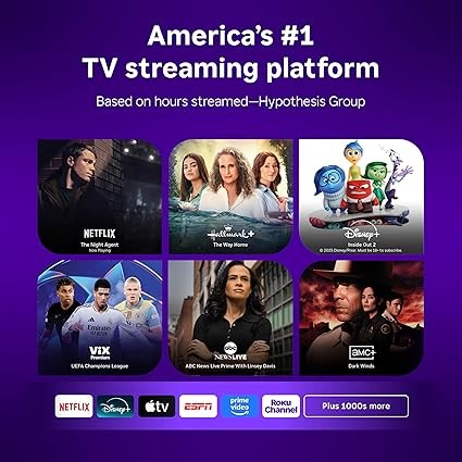 智慧型電視 – 40 吋精選系列,1080p 全高清電視 – Roku TV 附語音遙控器 – 平面螢幕 LED 電視 附 Wi-Fi 串流直播當地新聞、運動、家庭娛樂
