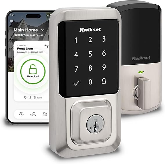無鑰匙門鎖 帶方形現代觸控屏 電子門閂 採用 SmartKey 安全技術