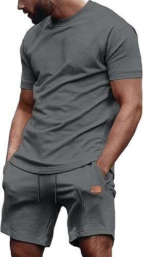 男款 2 件式服裝 短袖套裝