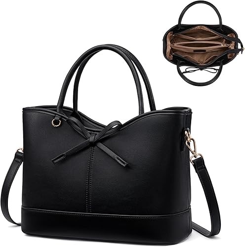 Purses and Handbags,PU Leather Purse for women with Zipper,Cute Bow Satchel Top Handle Bags for Ladies