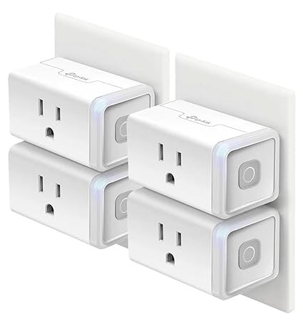 插頭 HS103P4，智慧型家庭 wifi 插座，適用於 Alexa、Echo、Google Home 和 IFTTT，無需集線器，遙控器，15 安培，UL 認證，4 件組，白色