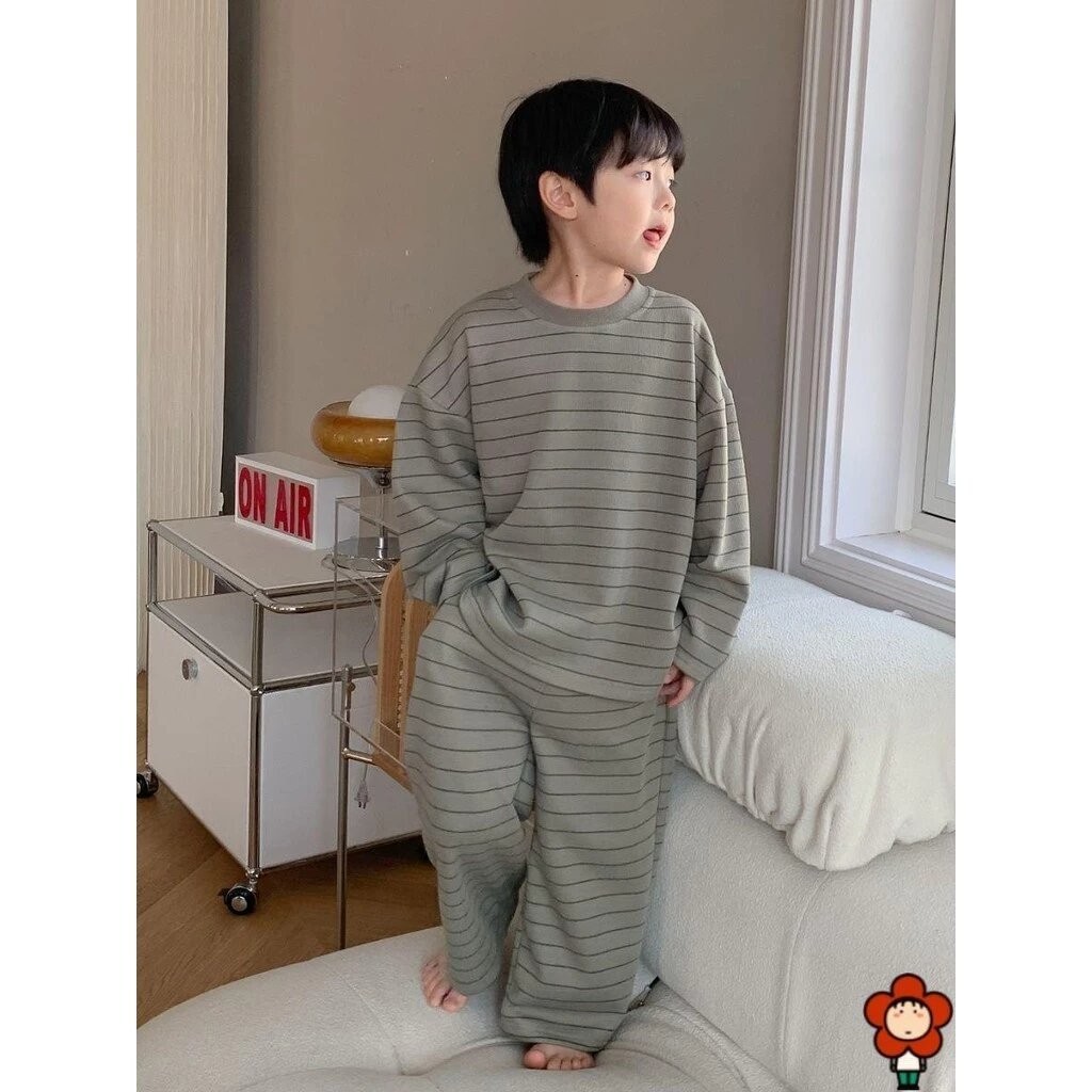 童睡衣男童春秋季家居服長秋衣褲男孩寶寶休閑保暖130碼
