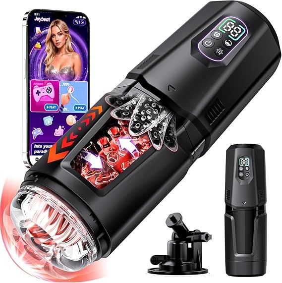 男性器衝刺器,具有 7 種刺激旋轉和 7 種振動舔舔模式,免提性機器口袋貓
