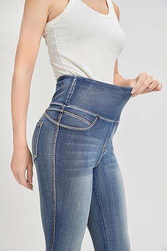 女款高腰慢跑 優質彈性修身牛仔褲