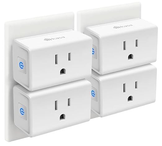 智慧型家庭 Wi-Fi 插座適用於 Alexa、Google Home 和 IFTTT,無需集線器,UL 認證,僅限 2.4G WiFi,4 件裝(EP10P4),白色