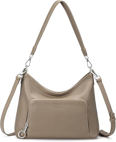 Genuine Leather Hobo Bag Purses for Women, Anti Theft Built in RFID Wallet Crossbody Bag Shoulder Handbags