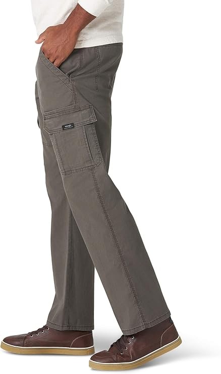 Wrangler Authentics Mens Relaxed Fit Stretch Cargo Pant
