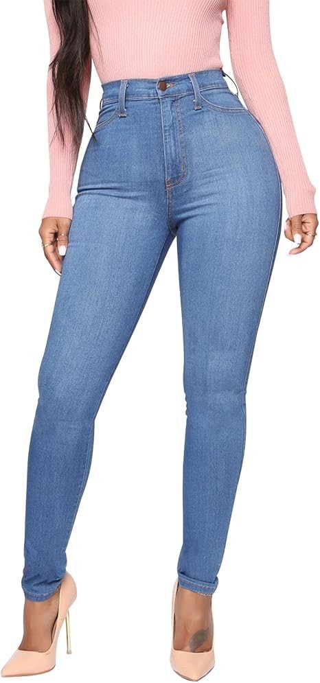 Womens Classic High Waisted Skinny Stretch Butt Lifting Jeans Slim Fit Denim Pants