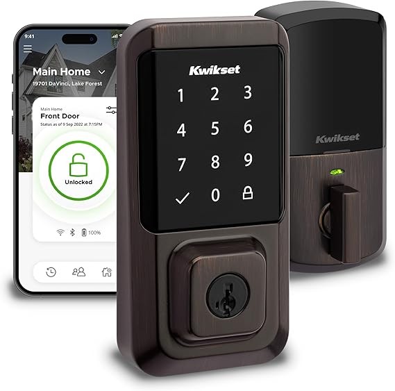 無鑰匙門鎖 帶方形現代觸控屏 電子門閂 採用 SmartKey 安全技術