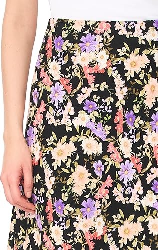 Women's Floral Linen Bias Midi Skirt
