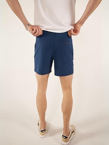 男款短褲 – 男款短褲 休閒 6 英吋(約 15.2 公分)內縫,彈性腰圍,防水,拉鍊口袋